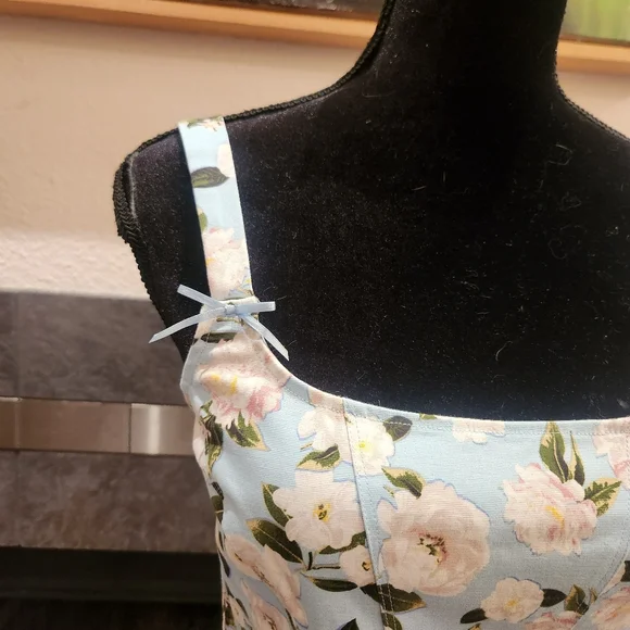 Victoria's Secret Floral Corset Top S NWT Blue White Cami - Picture 4 of 5